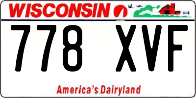 WI license plate 778XVF