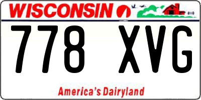 WI license plate 778XVG