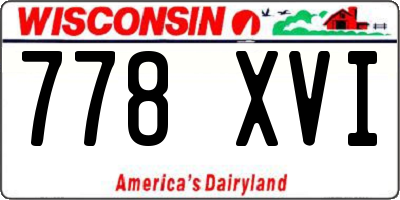 WI license plate 778XVI