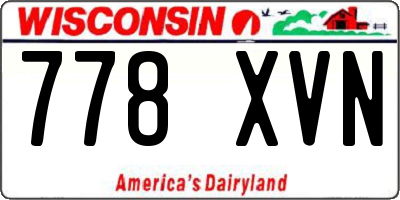 WI license plate 778XVN