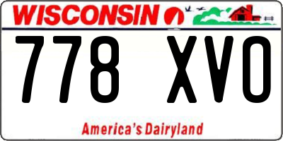 WI license plate 778XVO