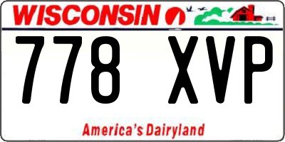 WI license plate 778XVP