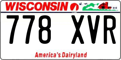 WI license plate 778XVR