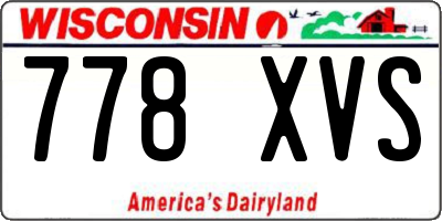WI license plate 778XVS