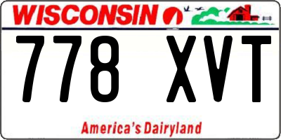 WI license plate 778XVT