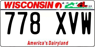 WI license plate 778XVW
