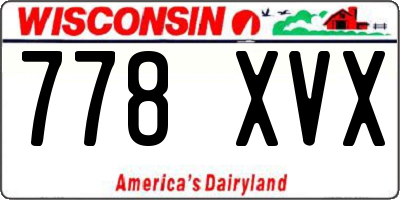 WI license plate 778XVX