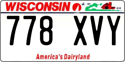 WI license plate 778XVY