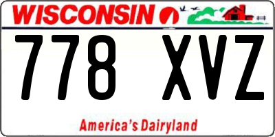 WI license plate 778XVZ