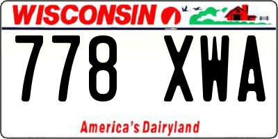 WI license plate 778XWA