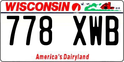 WI license plate 778XWB