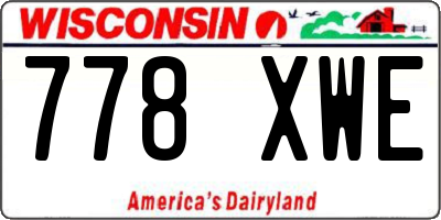 WI license plate 778XWE