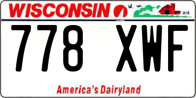 WI license plate 778XWF