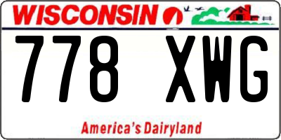 WI license plate 778XWG