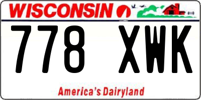 WI license plate 778XWK