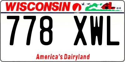 WI license plate 778XWL