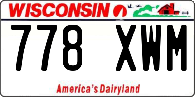 WI license plate 778XWM