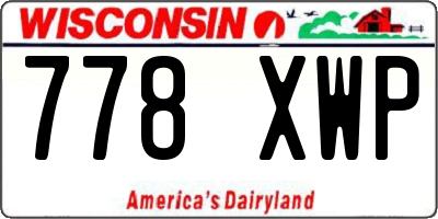 WI license plate 778XWP