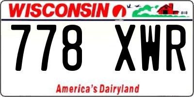 WI license plate 778XWR