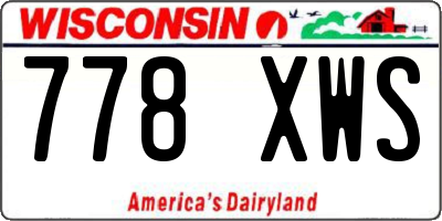 WI license plate 778XWS