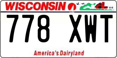 WI license plate 778XWT