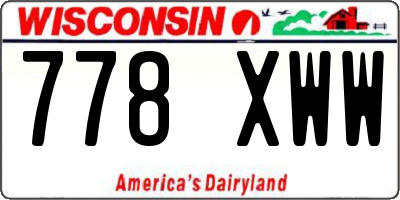 WI license plate 778XWW