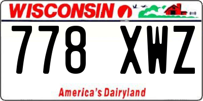 WI license plate 778XWZ