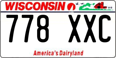 WI license plate 778XXC