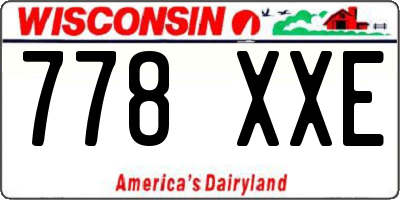 WI license plate 778XXE