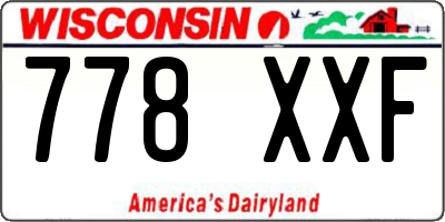 WI license plate 778XXF