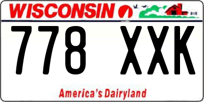 WI license plate 778XXK