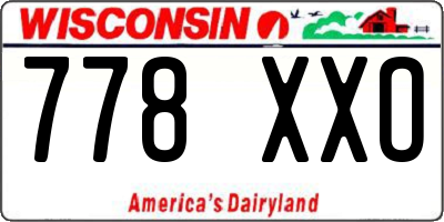 WI license plate 778XXO