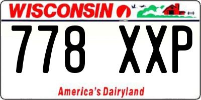 WI license plate 778XXP
