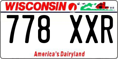 WI license plate 778XXR