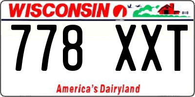WI license plate 778XXT