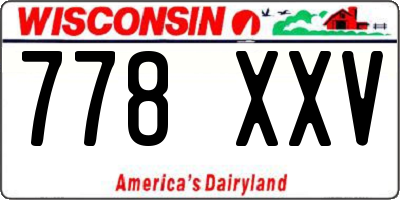 WI license plate 778XXV