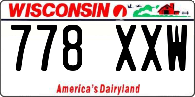 WI license plate 778XXW