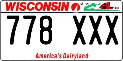 WI license plate 778XXX