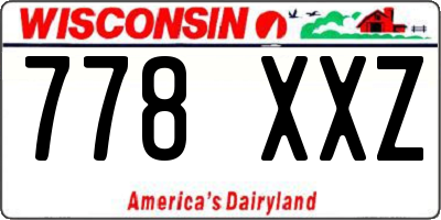 WI license plate 778XXZ