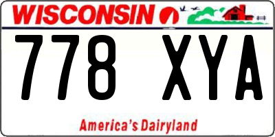 WI license plate 778XYA