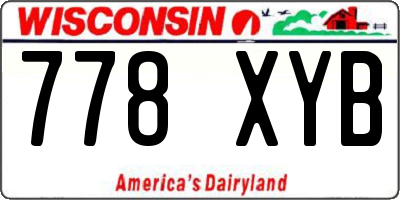 WI license plate 778XYB
