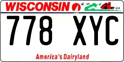 WI license plate 778XYC