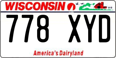 WI license plate 778XYD