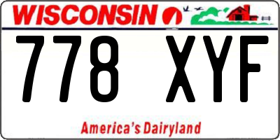 WI license plate 778XYF