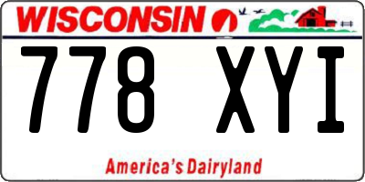 WI license plate 778XYI