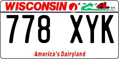 WI license plate 778XYK