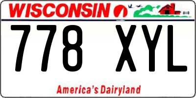 WI license plate 778XYL