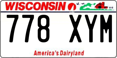 WI license plate 778XYM