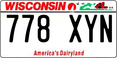 WI license plate 778XYN