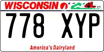WI license plate 778XYP